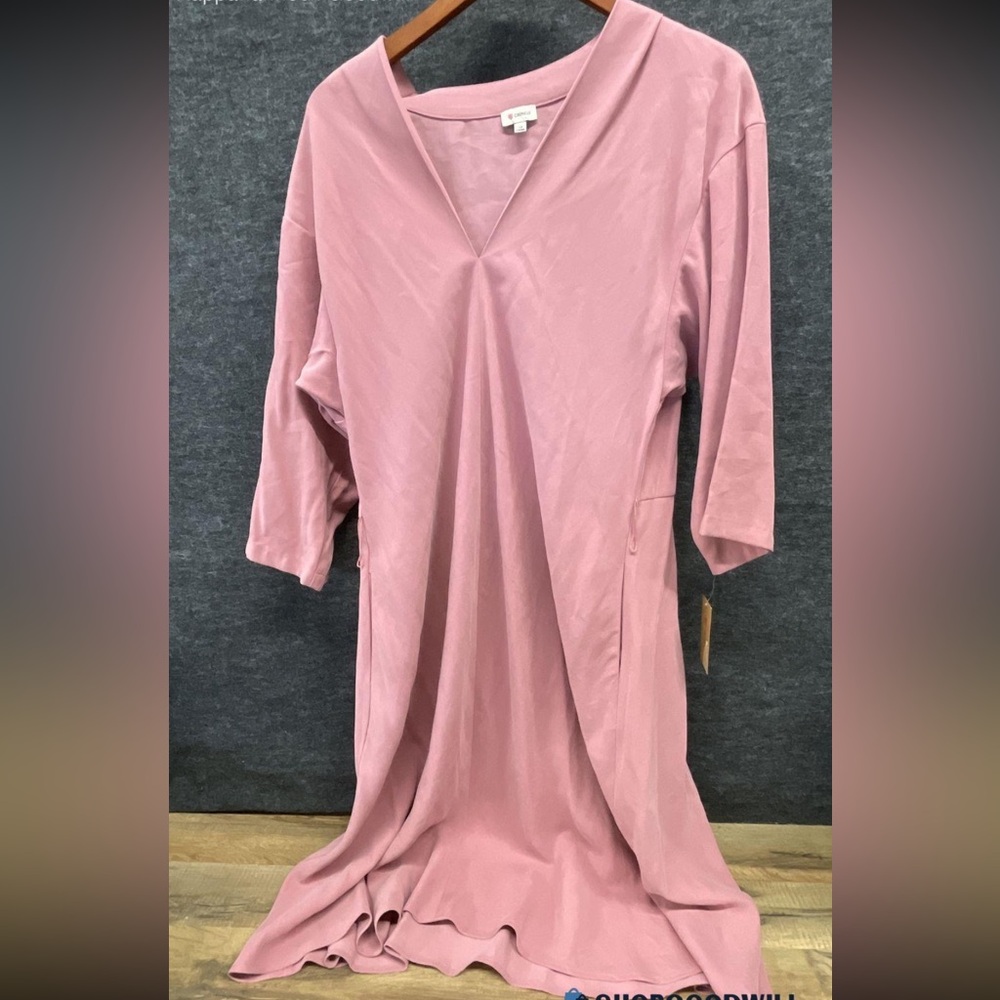 NWT Daniel Cremieux Dusty Rose LS. V Neck Dress. Size 14